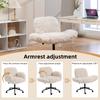 Bürostuhl, Fünfstufig verstellbare Armlehnen, Rollen, Ergonomisch, Verdickte Rückenlehne, Drehbar, für Homeoffice, Schminktisch, Schlafzimmer und Wohnzimmer
