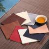Cotton and Linen Kung Fu Tea Coasters Simple Solid Color Square Coaster Anti-scald Absorbent Heat Insulation Mat Home Mats