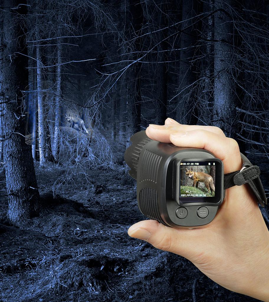 Kiyoraka Infrared Night Vision Handheld Camera for Recording and Shooting in the Magnifying Black AH-C01 Dark, One-Handed, Glass,