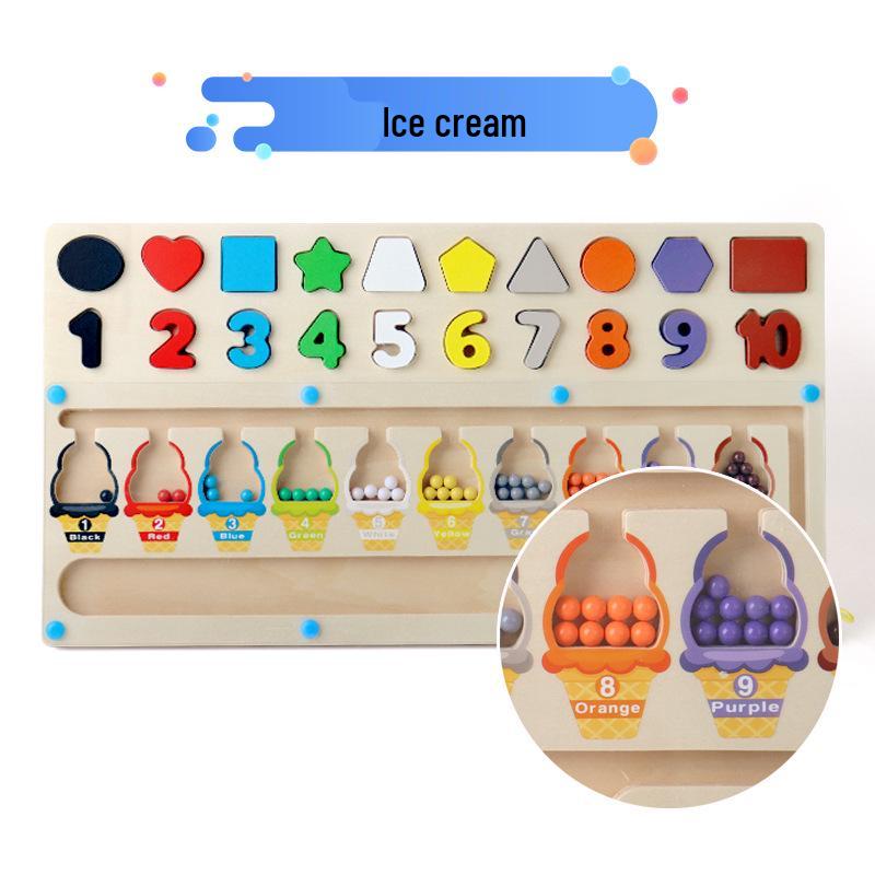 Wooden Magnetic Marble Maze: Children’s Color Sorting & Counting Game