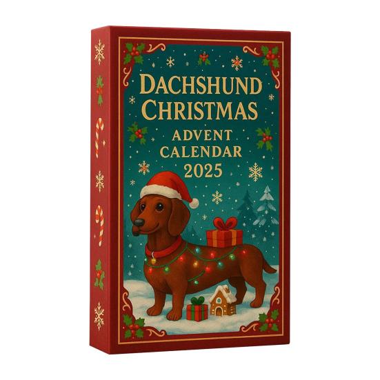 2025 Dachshund Christmas Advent Calendar 24 Days Acrylic Dog Themed Ornament Countdown Unique Gift for Dog Lovers