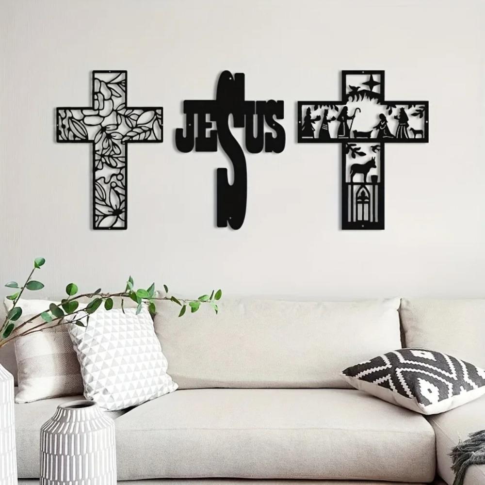 1pc Christian Cross Vinyl Decal - Premium Interior Decor for Laptop, Car & Accessories