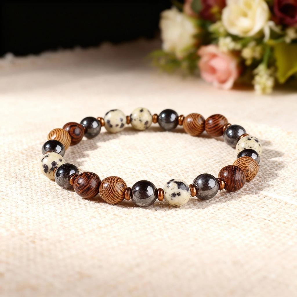 1pc Casual Fall Jewelry Black Hematite Bracelets For Boyfriend Dating Gift Christmas Unique Natural Stone Protection Bracelet