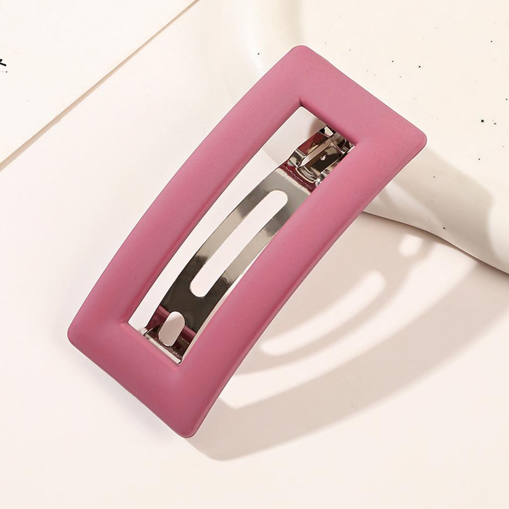 8cm Square Spring Hair Clip For Women Vintage Simple Frosted Hairpin Girls Daily Outdoor Hair Clip Elegant Hair Accessories 1pc