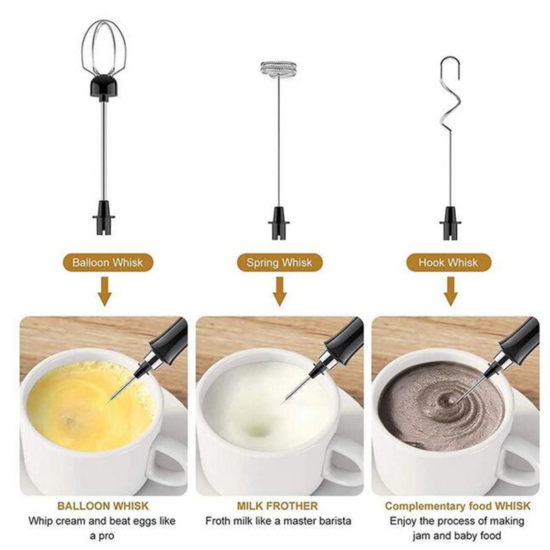 Electric Milk Frother Foam Maker Wireless Handheld Foamer High Speeds Drink Mixer Coffee Frothing Wand