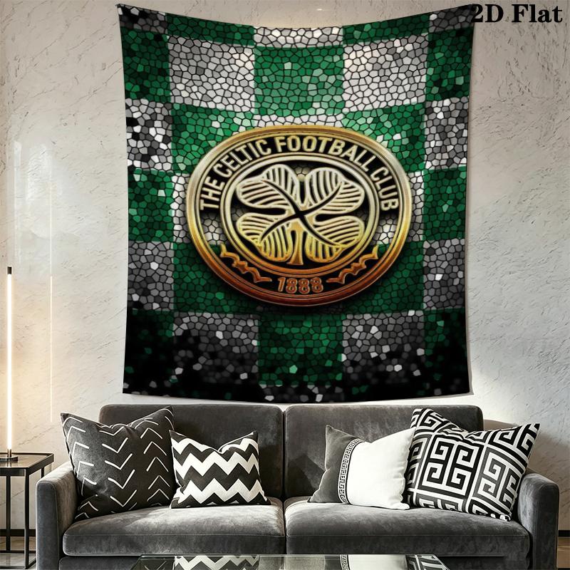 Celtic Football Club Wall Tapestry Aesthetic Wall Hanging Printed Fabric Blanket Decorative Tapestries for Bedroom Living Room Home Decor