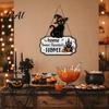 Unique Holiday Gift Ideas Halloween Wooden Welcome Door Sign, Black Cat Ghost Pumpkin Hanging Decor Seasonal House Decorations for Porch, Rustic