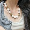 National Style Retro Large Particle Baroque Bead Pearl Design Sense Necklace Female Atmosphere Sense Neck Chain Collarbone
