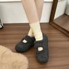Fleece Lined Women Mary Jane Shoes Comfort Round Toe Soft Sole Shoes Outdoor Warm Autumn Winter Ladies Flats Shoes