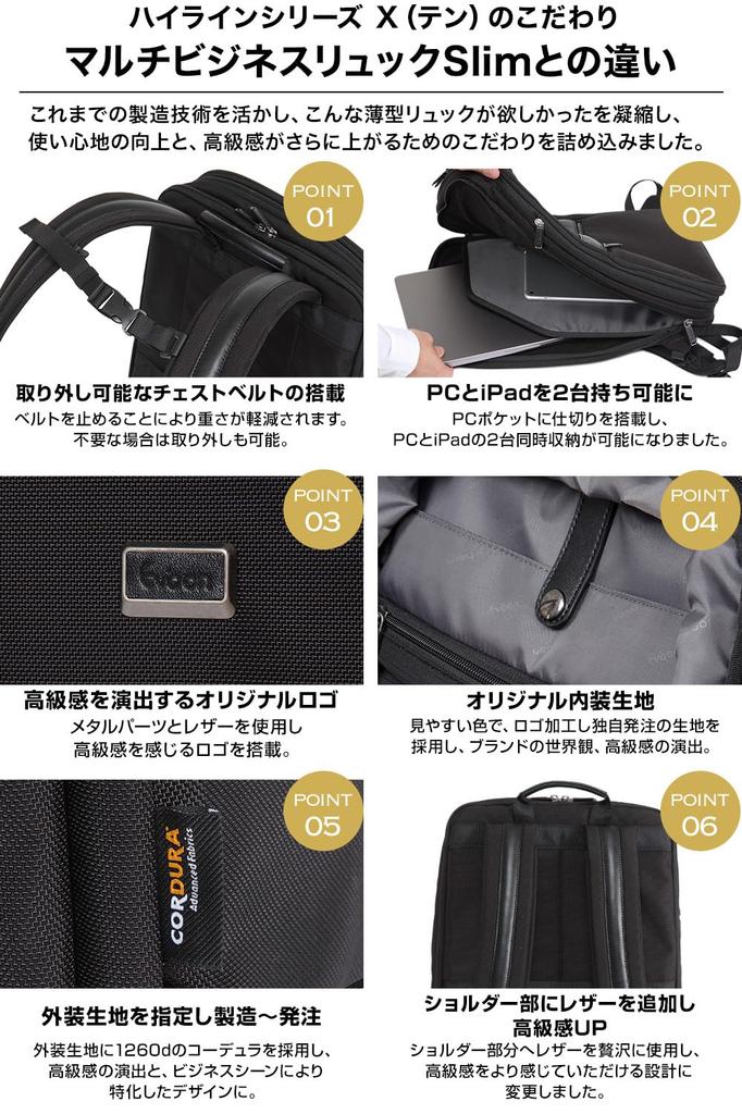 Evoon Slim X Business Backpack for Commuter Fits Laptop Multi-Purpose Men, Water-Repellent, Expandable, Backpack, 15.6-inch