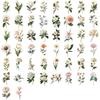 50PCS Retro Flower PET Stickers Beautiful Classical Colorful Art Collection Decoration Water Cup Scrapbook Notebook Guitar