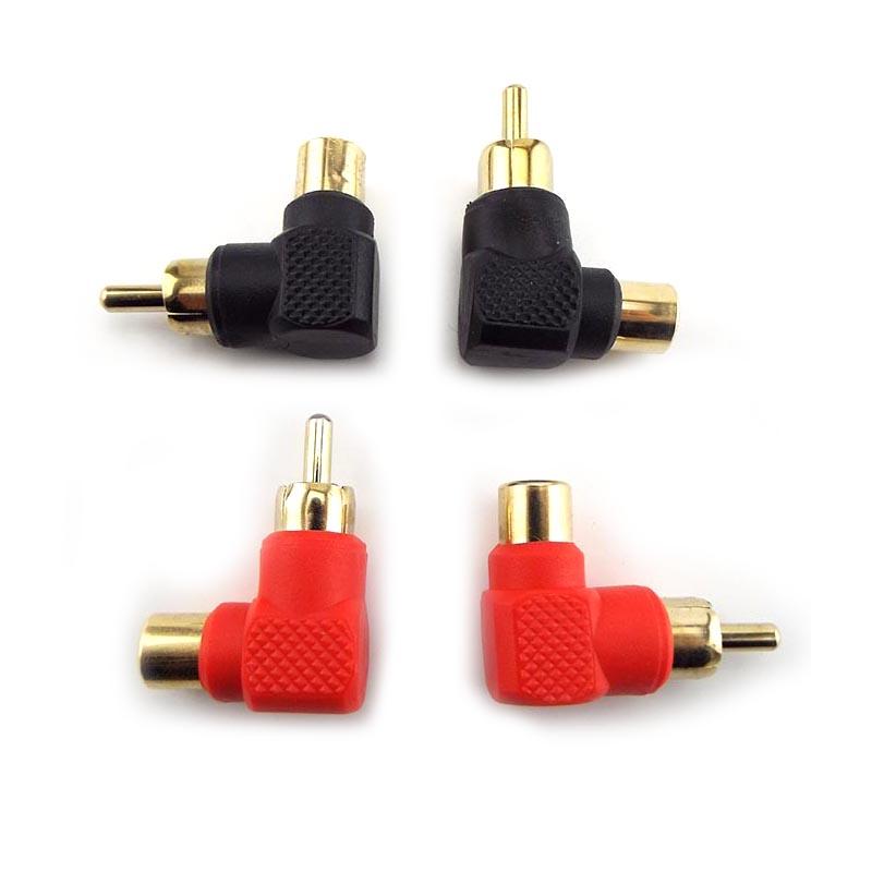 90 Degree RCA Male To Female Right Angle Connector Plug Adapters M/F 90 Degree Audio Adapter Gold Plated