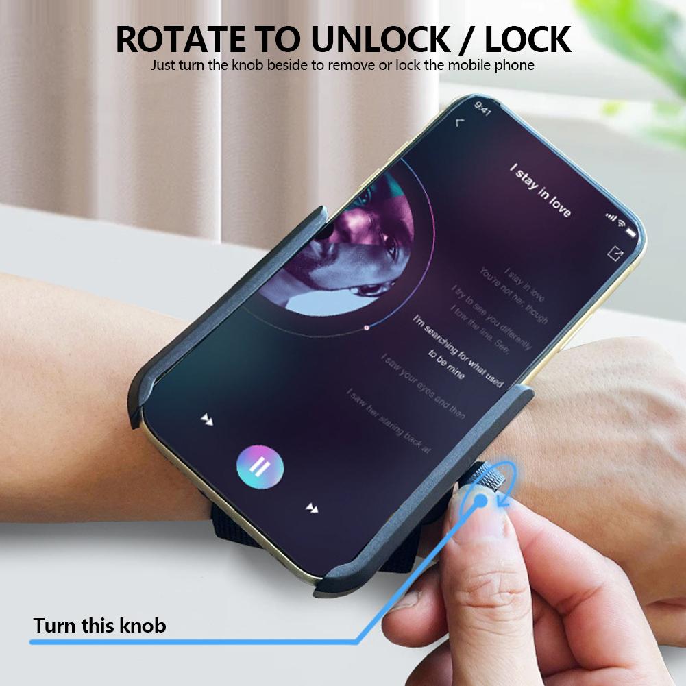 Universelles Verstellbares Rotierbares Armband für Handgelenk Arm Telefonhalter Für Outdoor Laufen Tanzen Sport Abnehmbarer Halter mit Sicherem Riemen