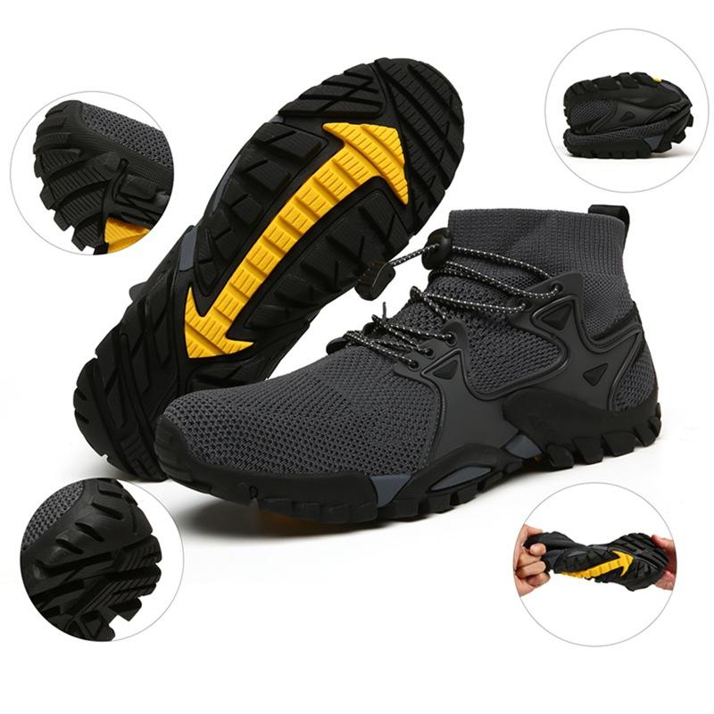 319 Men's Women's Flyknit Outdoor Shoes Mountaineering High Top Large Socks Hiking Off Road Sports
