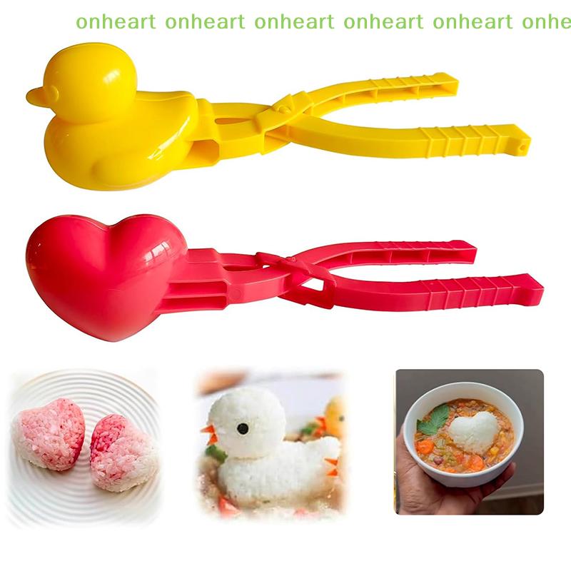 [C]Cute Duck Shaped Rice Mold Maker Clip Children Outdoor Plastic Duck Rice Mold DIY Snowball Maker Sushi Mold With Handle