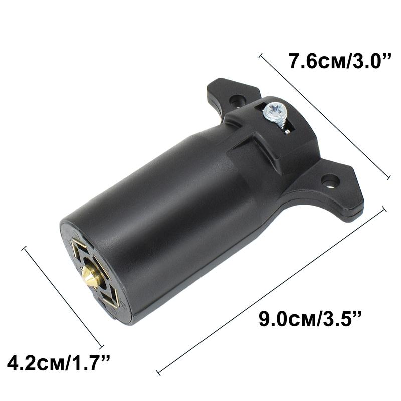 7 Way RV Style Trailer Light Plug Connector Wiring Socket Replacement Blade Pin Adapter 12V Caravan Towing RV Yacht Accessories