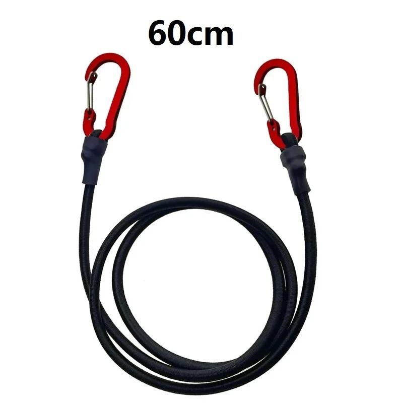 

1pc Heavy Duty Bungee Cord Elastic Tie Strap With Carabiner Hooks For Kayak Cycling Luggage Packing Camping Accessories