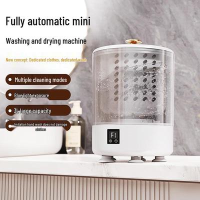 Lavasciuga Compatto Completamente Automatico con Sterilizzazione a Luce Blu, Simulazione Lavaggio a Mano per Biancheria Intima, Mutandine e Calzini, Grande Capacità