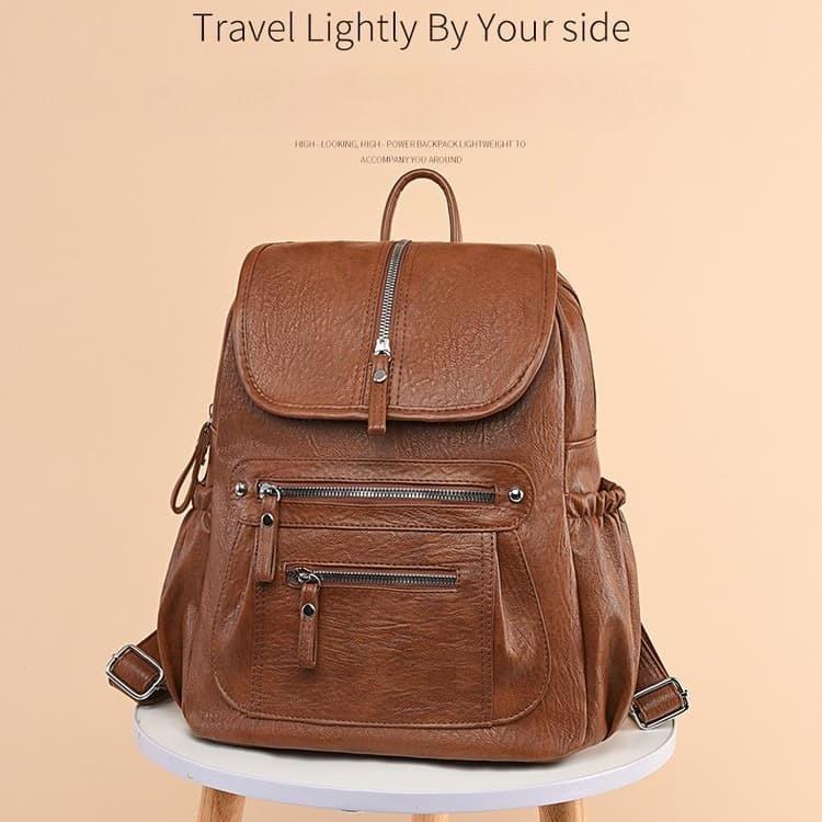 Large capacity backpack women's texture commuter backpack