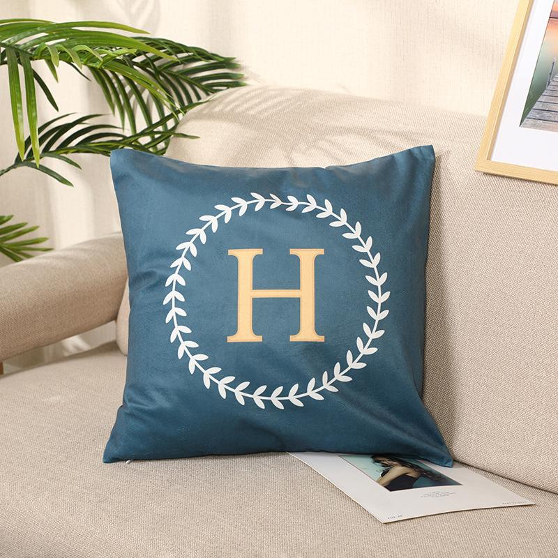 Letter Pillow, Simulated Silk Pillowcase, Sample Room, Sofa, Living Room Pillowcase, Office Lumbar Pillow, Modern and Simple