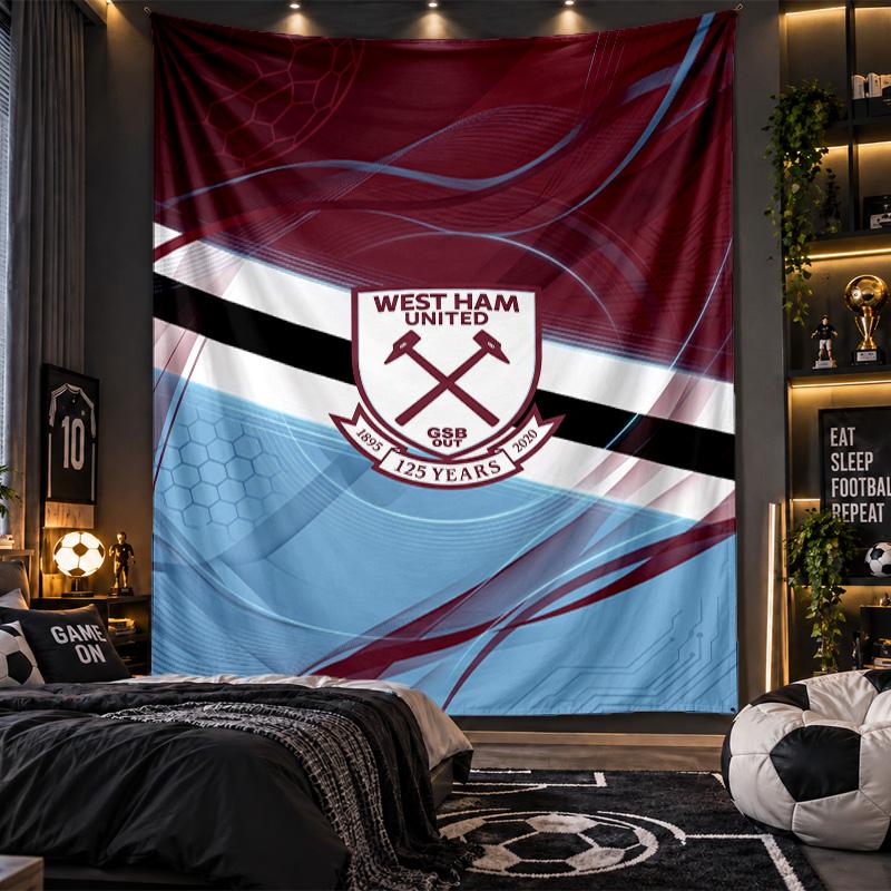 Arazzo da Appendere alla Parete Stampa Calcio West Ham United Tessuto per Soggiorno Camera da Letto Decorazione per la Casa