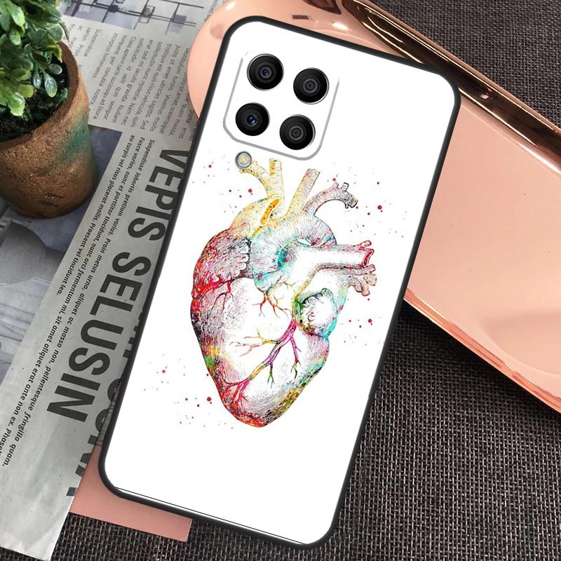 Human Heart Anatomy For Samsung Galaxy M55 M15 M13 M23 M33 M53 M30s M31s M12 M32 M52 M20 M21 M51 M34 M54 Case