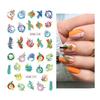 12 Styles Nail Art Water Transfer Sticker English Abstract Image Transfer Slider Decoration