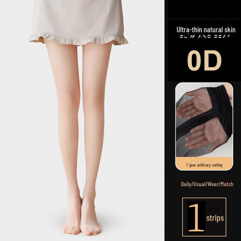 Womens Ultra-Thin 0D Anti-Snag Nude Pantyhose - Spring/Summer Bare-Leg Effect, Flesh or Black