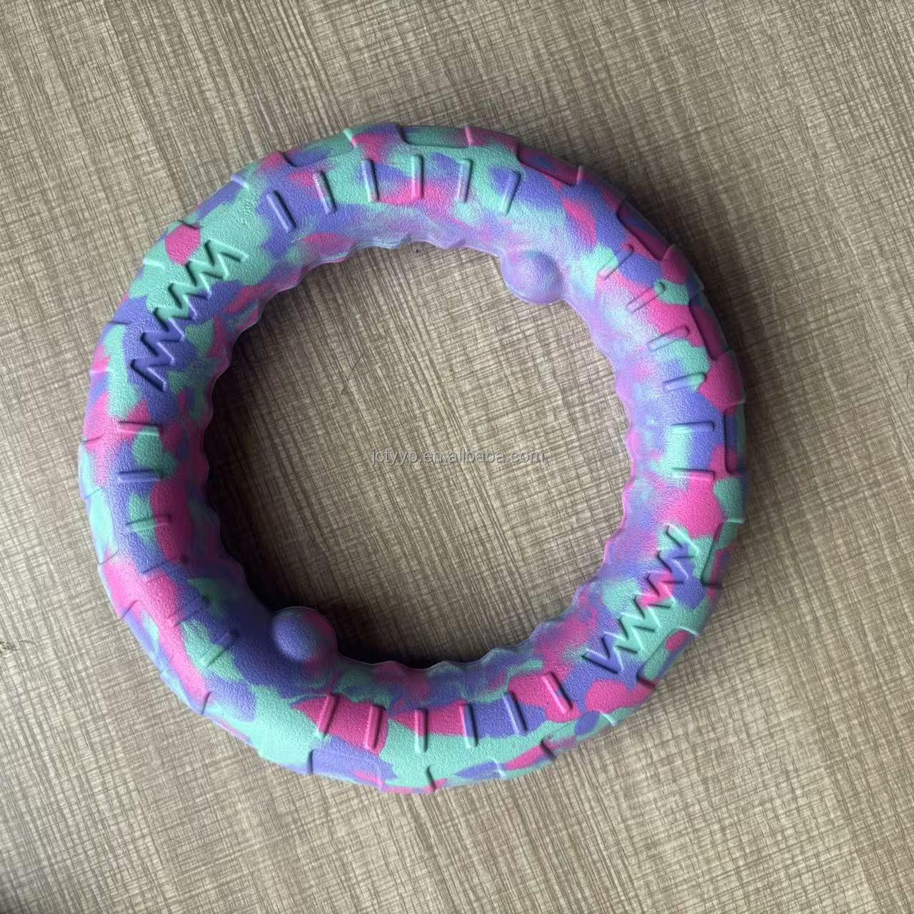 Eco-Friendly EVA Foam 16.5cm Pet Training Behavior Products Dog Pull Ring High-Quality Pet Chew Toys for Tug Game (as the picture,16.5*16.5*2.8cm)