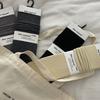 Women's Autumn and Winter Linen Patterned Calf Socks, Cream Grey Mid-calf Pile Socks for Women