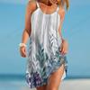 Sleeveless Strap Dress Beach Elegant Summer Letter Love Flower 3d Print Dress Sexy Bohemian Floral Dress Party Evening Dresses