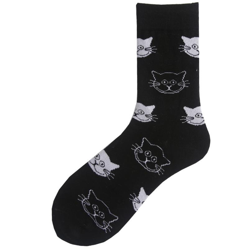 Summer Cotton Socks Trendy Socks Street Personality Illustrations Poached Eggs Harbor Jacquard Medium Tube Socks Socks Couple