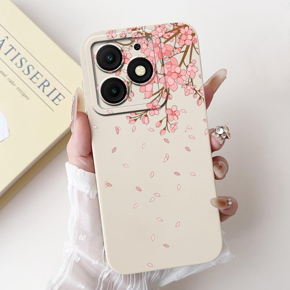 For Itel A50 Back Cover On ItelA50 A 50 Coque Funda Flower Butterfly 2024 New Women Fashion Phone Case Liquid Silicone Bumper