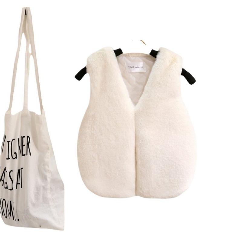 Children's Clothing, Fluffy Vest, Piled and Thickened Imitation Fur Jacket, Baby Vest, Vest, Vest