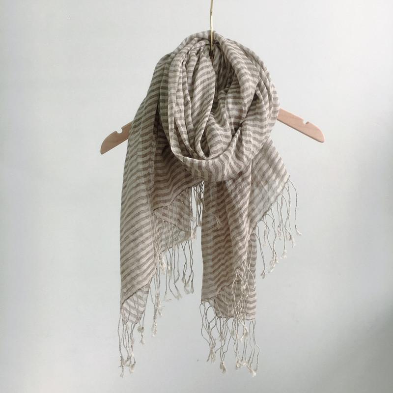Japanese Rain Dew Linen Primary Color Scarf, Light Women'S Sunscreen Scarf