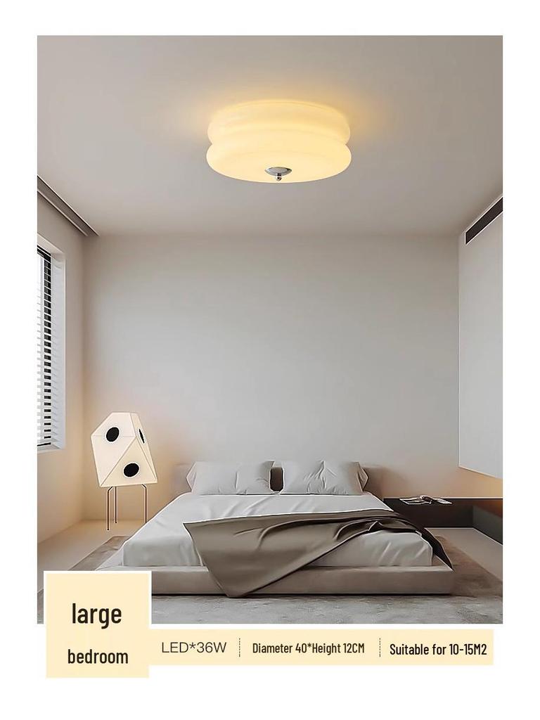 Vintage Bauhaus French Cream Glass Ceiling Lamp for Bedroom or Balcony