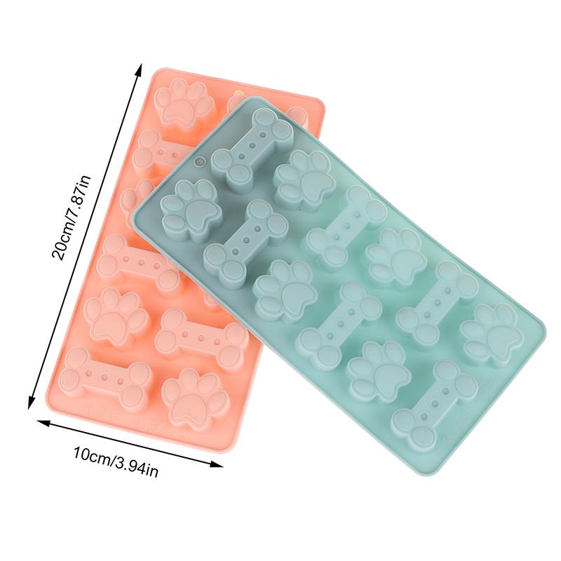Silicone Puppy Dog Paw Bone Molds Elegant Chocolate Cookie Mold For Baking Non-Stick Dog Treat Molds Suitable For Microwave Oven