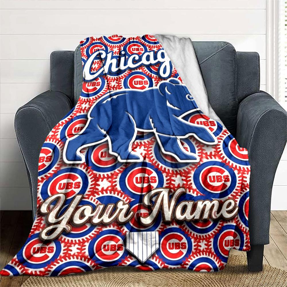 Name Individuell Chicago Cubs Aufdruck Flanelldecke Hohe Qualität Warm Bequem Decke für Alle Jahreszeiten Perfekt für Geschenke Heimdekoration
