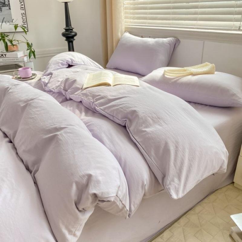 Class A Maternal And Infant Grade Super Soft Cloud Washed Cotton Four-Piece Set Thickened Bed Sheet Dormitory 3Pcs Set Bedding Quilt Cover