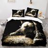 Football King Queen Duvet Cover 3D Soccer Bedding Set For Kids Teens Adult Ball Game Quilt Cover Sport Fans Soft Comforter Cover