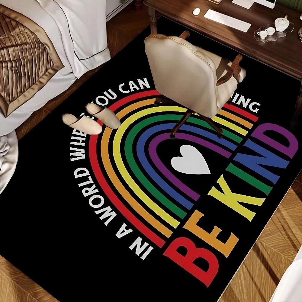 Gej Lesbijka LGBT Tęczowa Miłość Mata Podłogowa Mata Łazienkowa Pokój Dziecięcy Sypialnia Dekoracja Balkon Mata Wejściowa Antypoślizgowa Salon Przy Łóżku