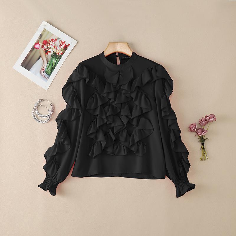 

ZANZEA Женская повседневная блузка с круглым вырезом, длинными рукавами и лоскутным дизайном, свободного кроя 2XL