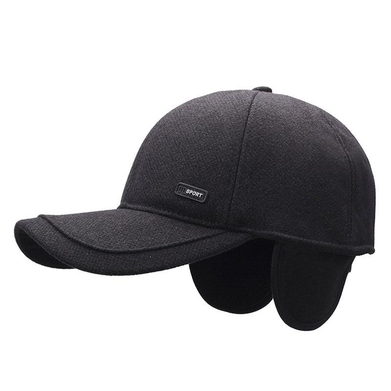 Velvet Thick Ear Protection Warm Baseball Cap Autumn Winter Men's Cap Middle-Aged Outdoor Cap