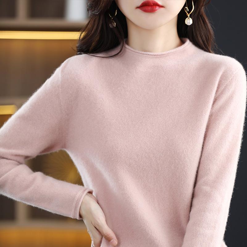 Dámský svetr 100% vlna merino MODERNÍ NOVÁ SAGA Zimní vlna Rolák pletený svetr Podzimní svetr Dámské pletené topy