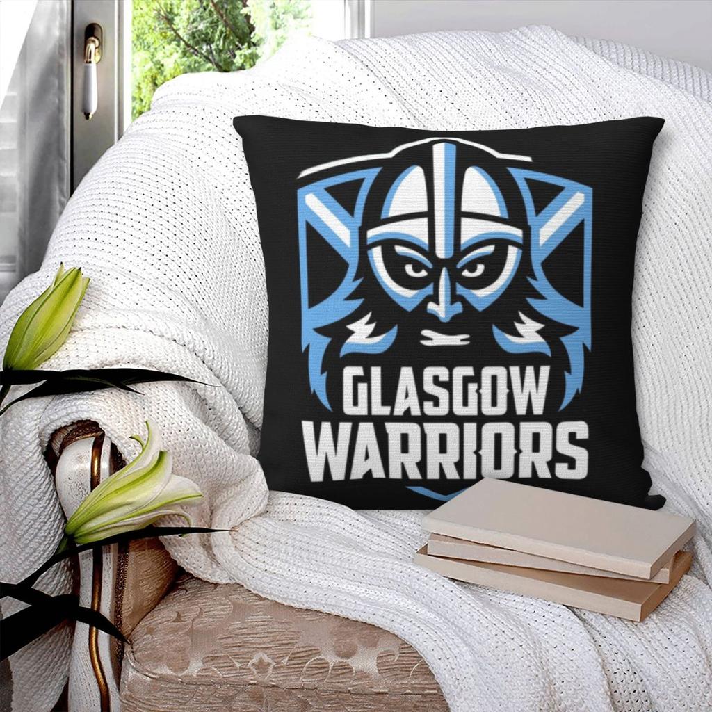 Glasgow Warriors Icona Federa Quadrata Copricuscino Poliestere Cuscino Cerniera Decorativo Comfort Cuscino da Arredo per Casa Soggiorno