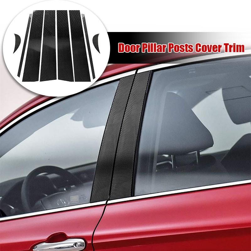 8X Car Pillar Posts Trim Decorative Cover For 2018~21 Toyota Camry Carbon Black