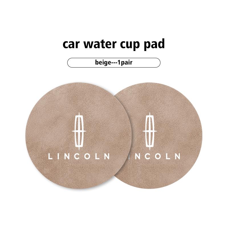 2pcs Sheepskin Car Coaster Water Cup Holder Anti-skid Slot Pad For Lincoln Navigator MKZ MKX MKC MKT Continental Nautilus m1