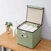 Square Cotton Linen Folding Storage Box Home Bedroom Clothes Quilt Storage Organizer Fabric Underwear Storage Box with Cover