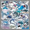 50PCS Waterproof Shark Cartoon Stickers for Scooter, Laptop, Car & Motorcycle Decoration