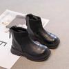 Kids Boots for Girl Patchwork Fashion Children's Causal Ankle Boots Thick Bottom Simple Toddlers School Leather Boots Non-slip